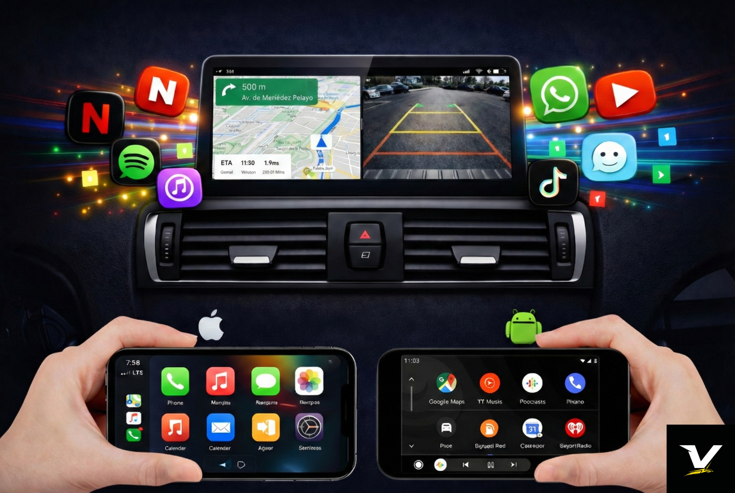 Tela de rádio Android Auto/Carplay para BMW Série 6 E63 E64 Presente câmera traseira!