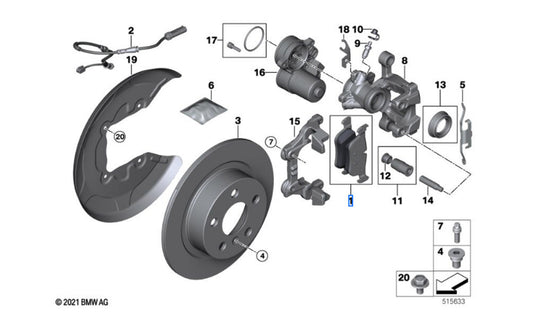 Kit Reparación Pastillas De Freno Sin Amianto (Ra) . Original Bmw Recambios