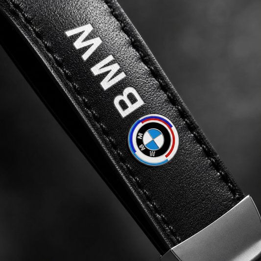 Llavero BMW 50 Aniversario Negro con Aro Metálico - detalle_logo