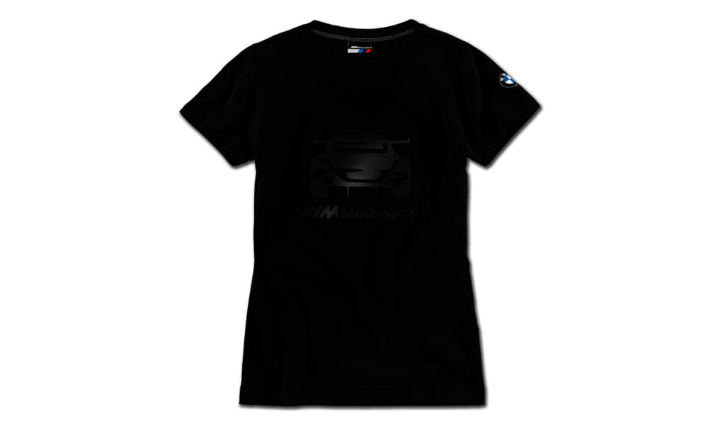 Camiseta BMW M Motorsport original para mujer, color NEGRO, talla XS.