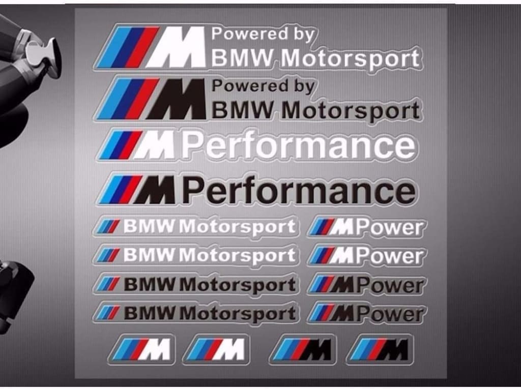 Set di 16 adesivi in ​​vinile BMW, M, sport motoristici