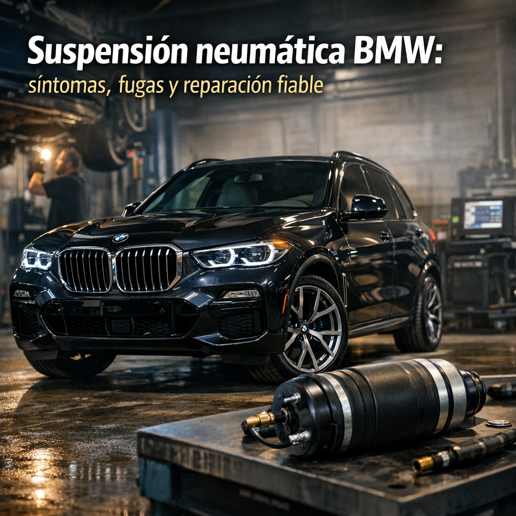 Suspensión neumática BMW: síntomas, fugas y reparación fiable