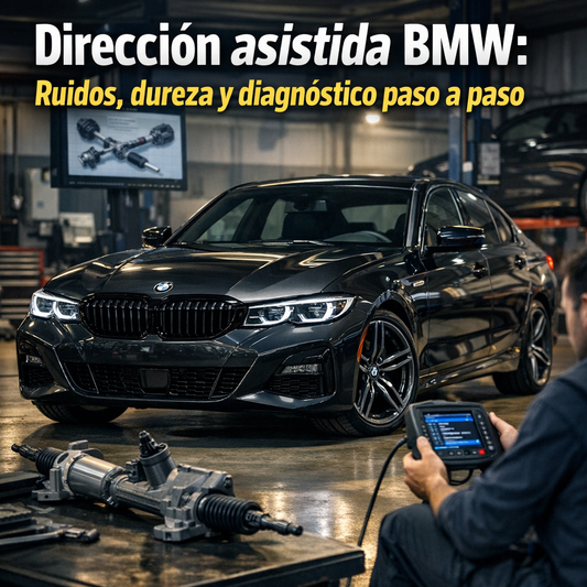 Dirección asistida BMW: ruidos, dureza y diagnóstico paso a paso