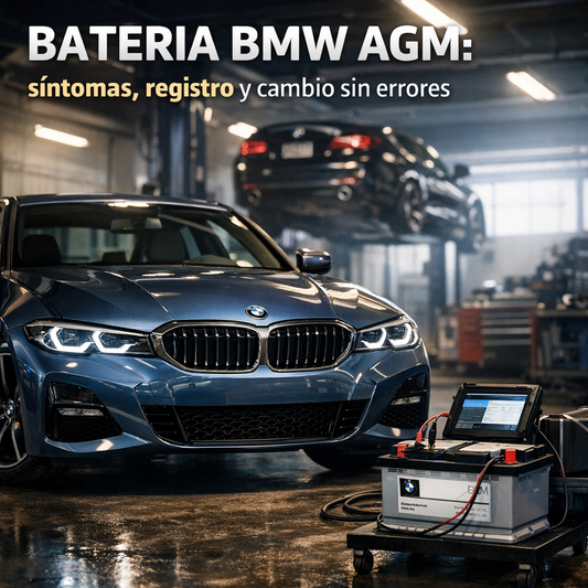 Bateria BMW AGM: sintomas, registro y cambio sin errores