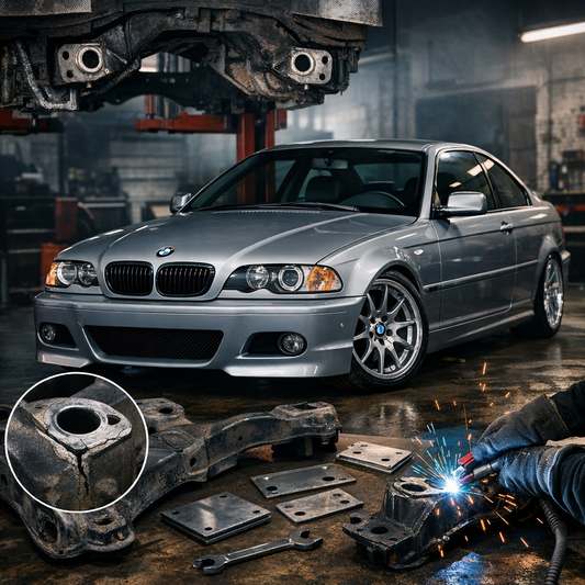 Anclajes subchasis BMW E46: síntomas, refuerzo y reparación