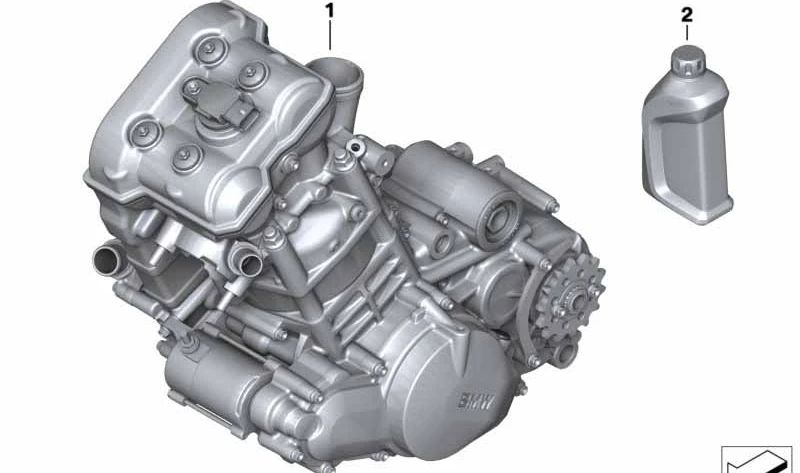 Motore completo OEM 11007728926 per BMW Motorrad G450X (K16) 2007-2010. BMW Motorrad originale.