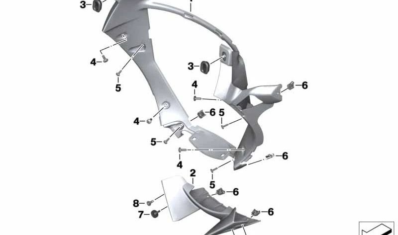 Spoiler delantero OEM 46637727396 para BMW Motorrad K1600 GT, K1600 GTL, K1600 Bagger. Original BMW Motorrad.