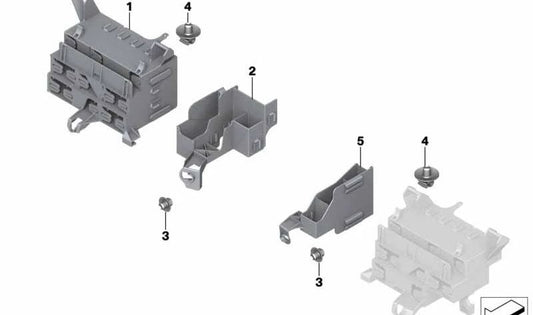 Soporte de relé OEM 61138368490 para BMW E46 316i, 316Ci {todos los modelos compatibles}. Pieza original BMW.