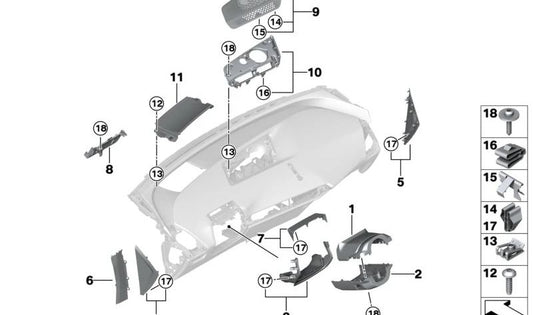 Lower steering column trim for BMW I20 (OEM 51459490712). Original BMW.