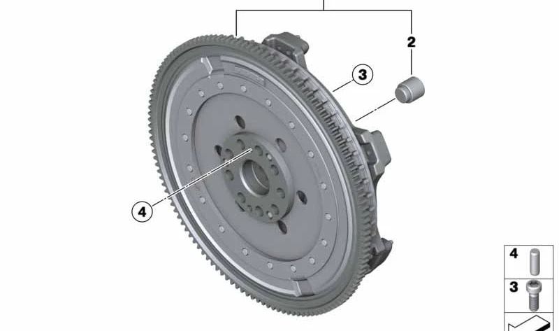 Volante bimasa OEM 21212284514 para BMW E60, E61, E63, E64, E65, E66, E67, E70, E71, E83, E85, E86, E87, E90, E91, E92, E93, F01, F02. Original BMW.