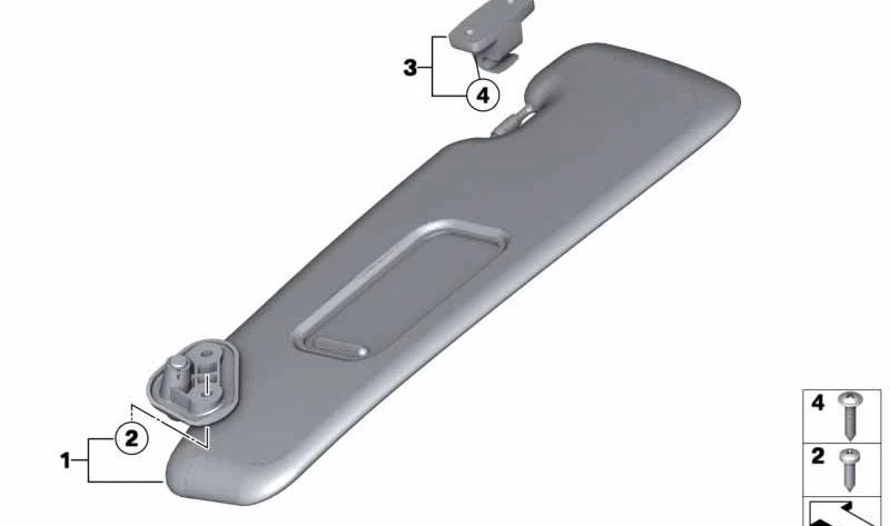 Pala de sol direita sem etiqueta Carbon Black OEM 51162758470 para MINI Cabrio R57, R57 LCI, Coupe R58, Roadster R59. MINI originais.