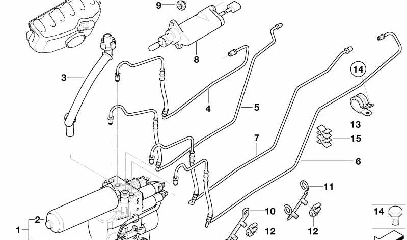 Tubo de conexión OEM 21532282255 para BMW E46. Original BMW.