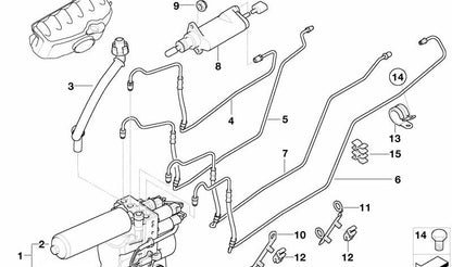 Tubo de conexión OEM 21532282255 para BMW E46. Original BMW.
