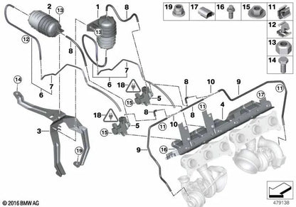 Cabo para cabos para BMW E82, E88, E90, E91, E92, E93, F01, F02, E89 (OEM 13717557970). BMW original.