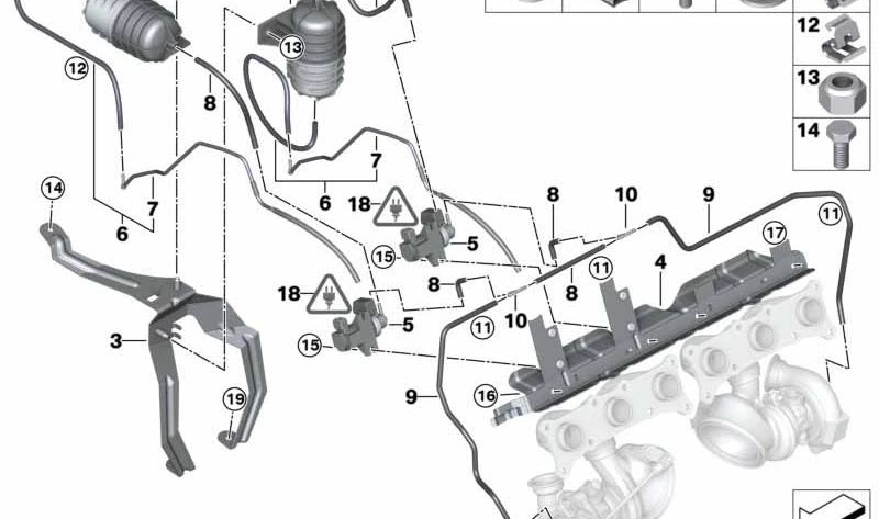 Válvula de control presión turbo OEM 11747626350 para BMW E82, E88, E90, E91, E92, E93, E60, E61, F07, F10, F11, F12, F13, F01, F02, F04, E70, E71, E72, E89. Original BMW.