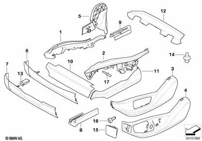 Blende delantera exterior izquierda para BMW X5 E70, E70N X6 E71, E72 (OEM 52107170739). Original BMW.