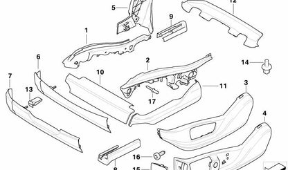 Cubierta trasera izquierda para BMW X5 E70, E70N, X6 E71, E72 (OEM 52107302211). Original BMW