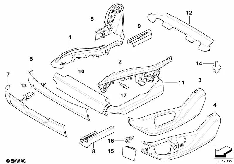 Front left cover for BMW X5 E70, X6 E71, E72 (OEM 52107162231). Original BMW.