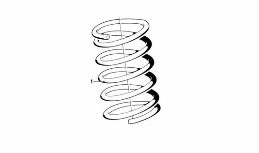 Muelle de suspensión delantero OEM 31331128402 para BMW E23. Recambio original BMW.