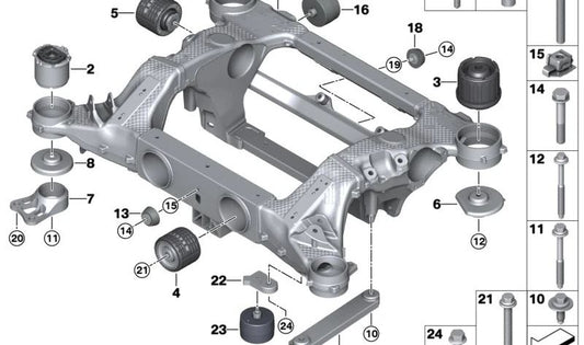 Amortiguador de vibraciones izquierdo OEM 33506861488 para BMW G30, G31, G38, G60, G61, G32, G12, G70, G14, G15, G16, G05, G18, G06, G07. Original BMW.