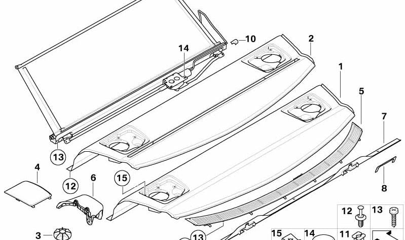 Blind elettrico per protezione solare per la BMW 3 E90 Series, E90N (OEM 51469149848). BMW originale
