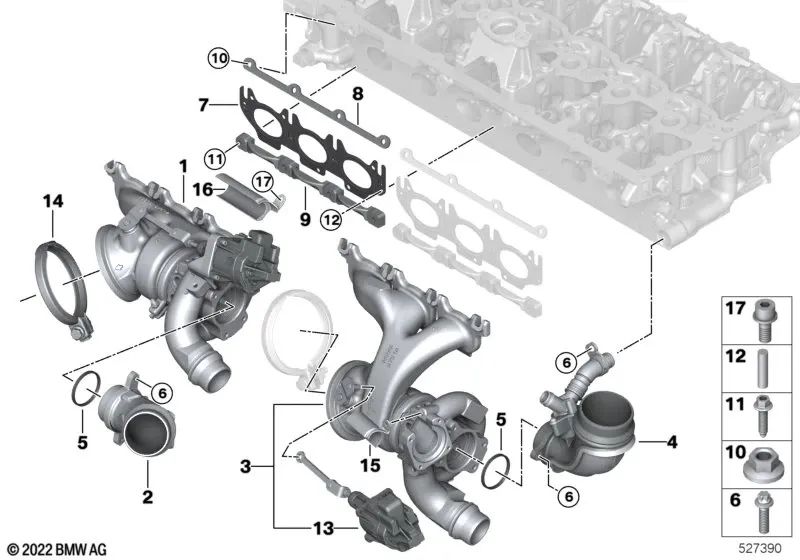 Guia deslizante para BMW 2 G87 Series, 3 G20N Series, G21N, G80, G81, 4 G82, G83, X3 F97, F97N, X4 F98, F98N (OEM 11658054866). BMW original