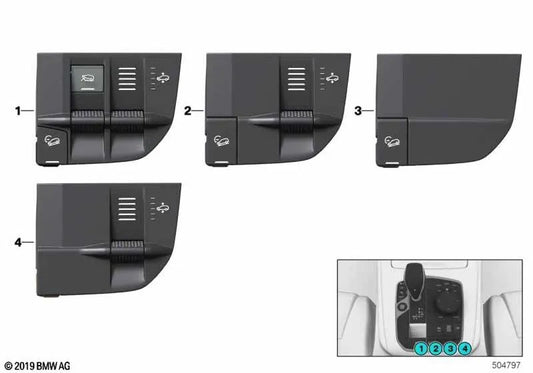 Interrupteur HDC pour BMW X3 F97N, X4 F98N, X5 F95, G05, X6 F96, G06, XM G09 (OEM 61319495373). BMW d'origine.