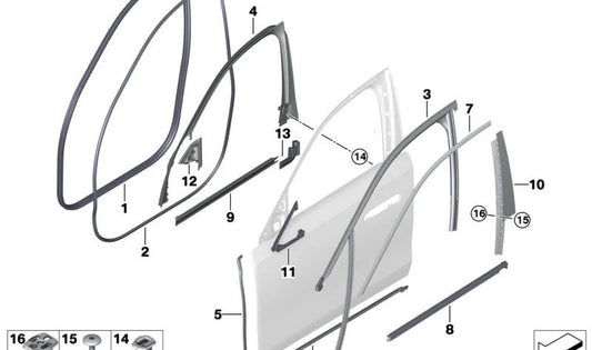 Proteção da porta da frente para BMW G70 (OEM 51725A3D095). BMW original