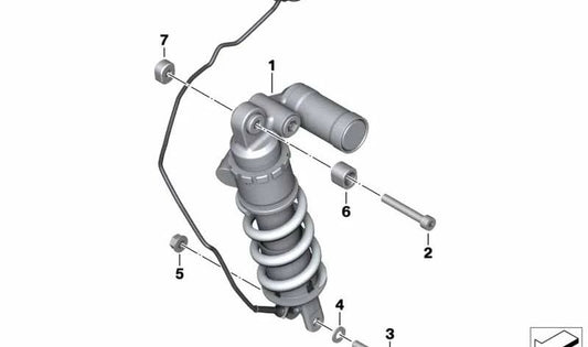 Muelle-amortiguador trasero OEM 33548561412 para motos BMW S 1000 RR (K46) 2014-2018. Original BMW Motorrad.