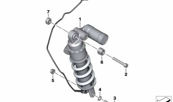 Muelle-amortiguador trasero OEM 33548561412 para motos BMW S 1000 RR (K46) 2014-2018. Original BMW Motorrad.