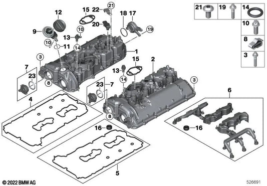O-ring for BMW 5 Series F90, G30, 7 Series G11, G12, 8 Series F91, G14, X5 F95, G05, X6 F96, G06, X7 G07, XM G09 (OEM 11128639554). Genuine BMW.