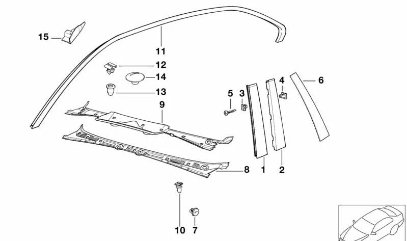 Rechte vordere Form für BMW 3 E36 -Serie (OEM 51328173384). Original BMW
