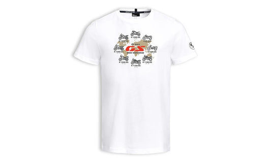 Camiseta 45 Aniversario GS para BMW Motorrad. Original BMW Motorrad. Disponible para todos los modelos y motociclistas fans de la gama GS. Ideal para mostrar tu pasión por BMW GS.