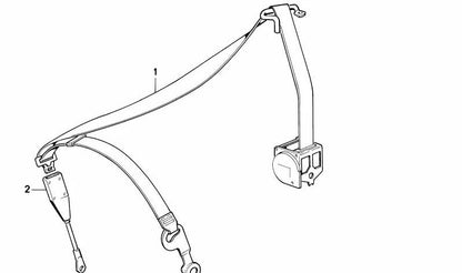Cinturón de seguridad delantero derecho OEM 72111935612 para BMW E30 {318i, 320i} todos los modelos compatibles. Original BMW.