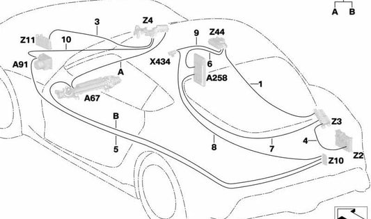 Cabo de alimentação B+ PDM OEM 61119438761 para BMW G29. BMW original.