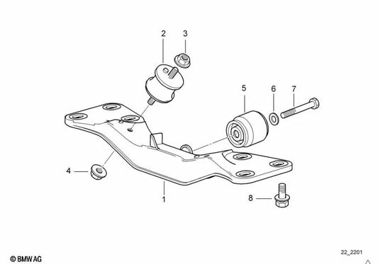Supporto di trasmissione BMW E38 (OEM 22311092361). BMW originale.