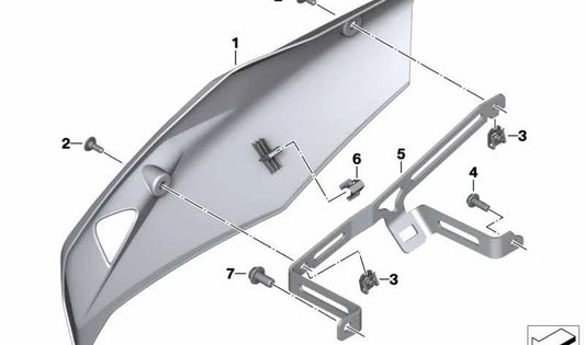 Rechte Seite Abdeckung OEM 46638550458 für BMW Motorrad R 1200 R (RK53) und R 1200 Rs (RK54). Originaler BMW Motorrad.