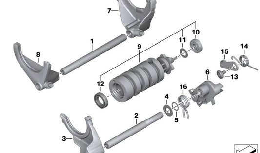 Muelle de torsión OEM 23007709773 para motos BMW R nineT, R 1200 GS, R 1200 RT... y más. Original BMW Motorrad.
