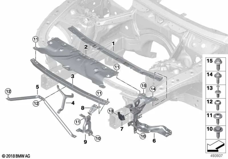 Upper right air vent bracket for BMW F91, F92, F93, G14, G15, G16 (OEM 51647480342). Original BMW.