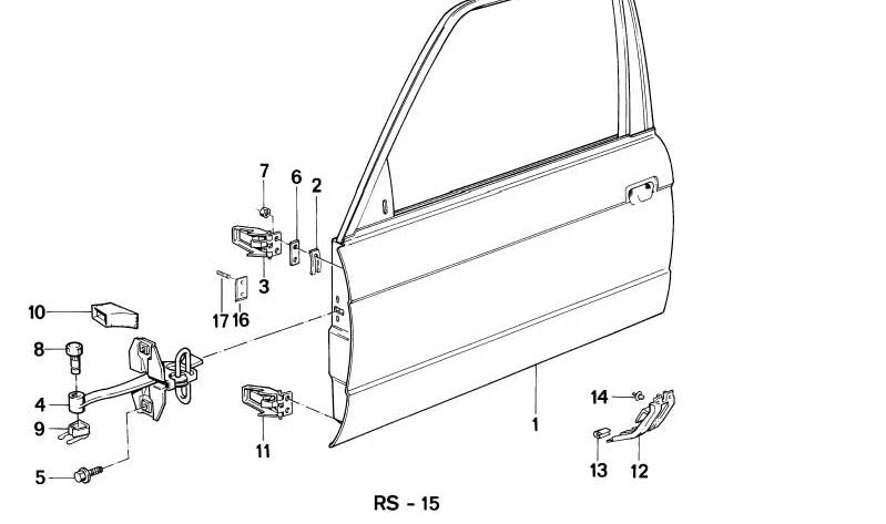 Bisagra desmontable derecha OEM 41511911894 para BMW E30. Original BMW.