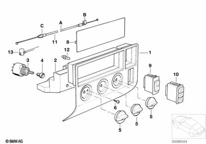 Interruptor para luneta trasera calefactable para BMW Serie 3 E36 (OEM 61318360454). Original BMW