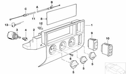 Interruptor de ventilador calefacción/climatizador OEM 61318360456 para BMW E36 (316i, 318i, 320i, 323i, 325i, 328i, M3). Original BMW.