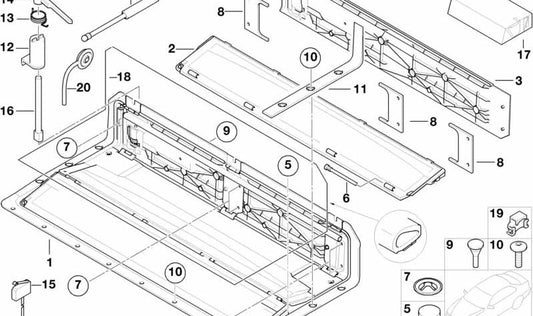 Suporte para BMW E46, E64, E64N (OEM 54317001867). BMW originais.