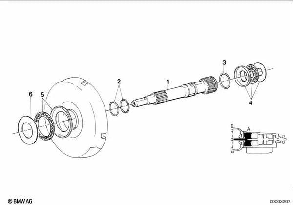 Cojinete AX OEM 24231209808 para BMW E21, E30, E28, E34, E24, E23... y más. Original BMW.