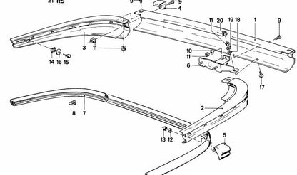 Soporte derecho para BMW E24 (OEM 51121884892). Original BMW