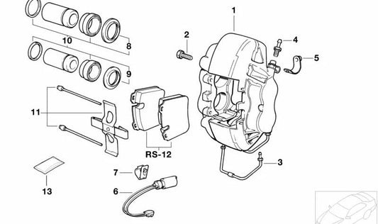 OEM connection tube 34111160192 for BMW E32. Original BMW.