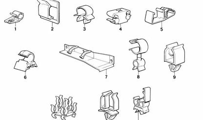 Soporte sujetacables OEM 61131269273 para BMW E21, E30, E36, E12, E28, E34, E24, E23, E32. Original BMW.