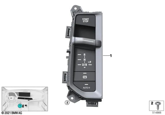 Switch di cambio Marchae per BMW 5 G60 Series, serie 7 G70 (OEM 61315A767A2). BMW originale