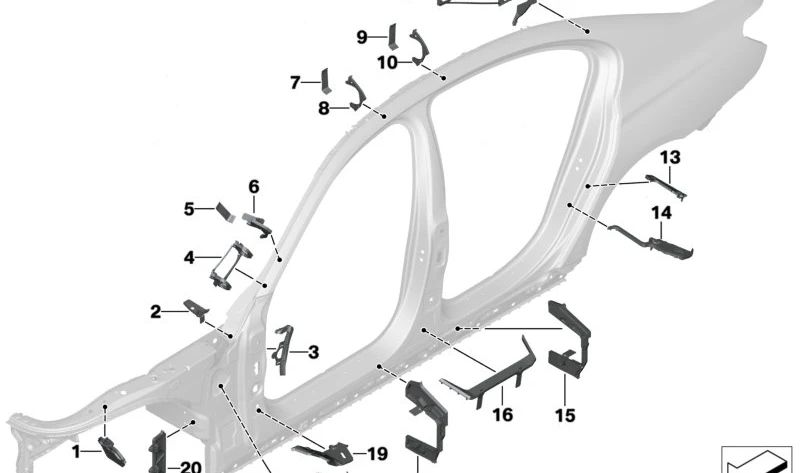 Revestimiento interior derecho del pilar A inferior OEM 41217330224 para BMW G11, G12. Original BMW.