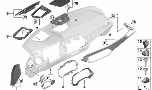Capa de painel de madeira de choupo para BMW X5 G05, X6 G06 (OEM 51459483653) BMW originais.